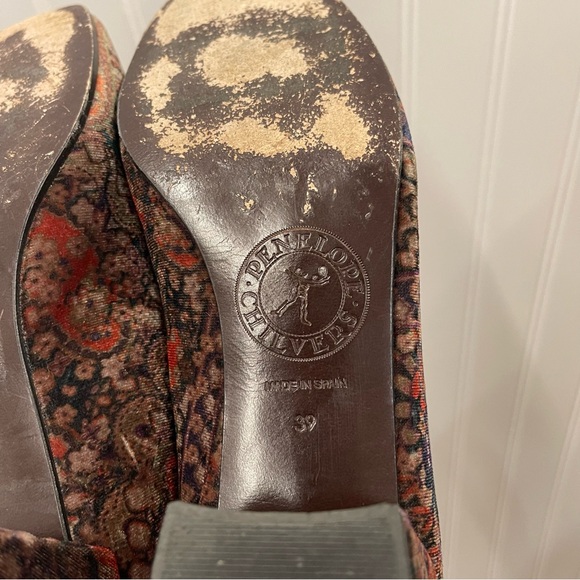 Anthropologie | Penelope Chilvers Ottilie Velvet Heeled Loafers Sz EU 39/ US 8 - Picture 8 of 11